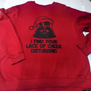 Star wars red ugly christmas‎ sweater Darth Vader troops 3XL unisex lined cozy